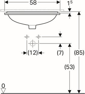 Geberit Unterbauwaschtisch VariForm re. 580x490mm o HL ohne Überlauf weiß