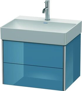 Duravit Waschtischunterbau XSQUARE 397x584x460mm stone blue hochglanz