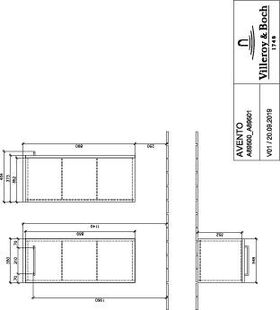 V&B Seitenschrank AVENTO 350x892x370mm Ans li Crystal Grey