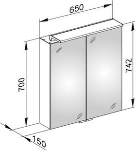 Keuco Spiegelschrank ROYAL L1 Vorb 650x742x150mm si-gb-elo A++