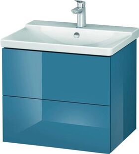 Duravit Waschtischunterbau L-CUBE 620x481x555mm stone blue hochglanz