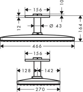 Kopfbr 460/300 1jet AXOR SHOWERSOLUTIONS brushed nickel