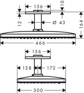 Kopfbr 460/300 3jet AXOR SHOWERSOLUTIONS brushed nickel