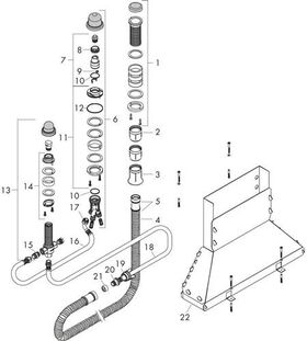 Grundkörper AXOR DN 15, für 3-Loch Wannenrandarmatur