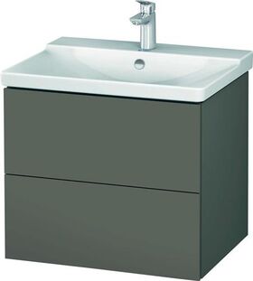 Duravit Waschtischunterbau L-CUBE 620x481x555mm flannel grey seidenmatt