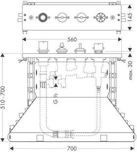 Grundkörper AXOR DN 15 f 4L Fliesenrandarm mit Thermostat