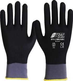 Handschuhe SKIN FLEX C Gr.9 grau/schwarz EN 388 II Strick m.Beschichtung NITRAS - VPE: 12