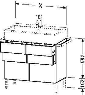 Duravit Waschtischunterbau VERO AIR 581x484x431mm graphit matt