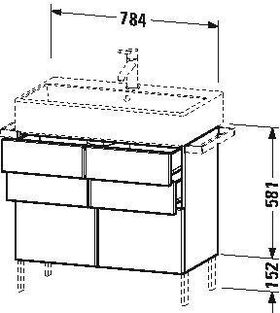 Duravit Waschtischunterbau VERO AIR 581x784x431mm weiß hochglanz