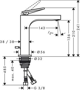 EH-WT-MI 160 AXOR CITTERIO m ZAG HGri Rautenschliff pol. gold optic