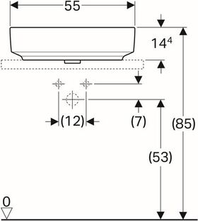 Geberit Aufsatzwaschtisch VariForm elliptisch 55x40cm o HL o ÜL weiß KT