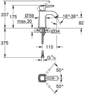 Grohe EH-WTbatt GRANDERA M-Size chrom