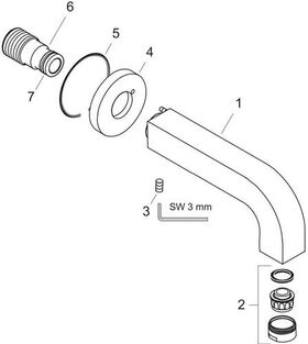 Wanneneinlauf AXOR CITTERIO DN 20 Ausladung 165mm chrom