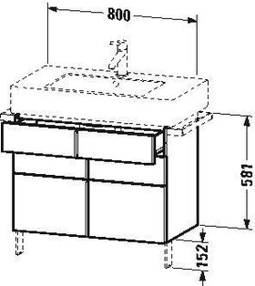 Duravit Waschtischunterbau VERO 446x800x581mm weiß hochglanz