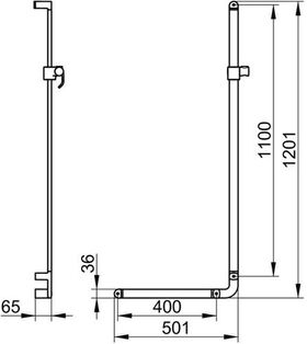 Keuco Winkelgriff ELEGANCE 90° 501/1201mm Pos Bsta li vc