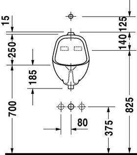 Duravit Urinal NEIßE 290x320mm, für Laschenbefestigung weiß