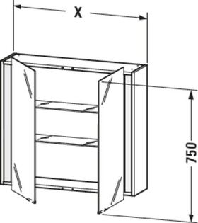 Duravit Spiegelschrank Ketho 800x180mm weiß hochglanz