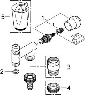 Grohe WAS Ventil ECKFIX 3/8" chr