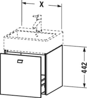 Duravit Waschtischunterbau BRIOSO Griff chrom 442x484x459mm graphit matt