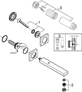 Grohe 2L-WT-Batt EUROCUBE JOY Ausldg 231mm chr