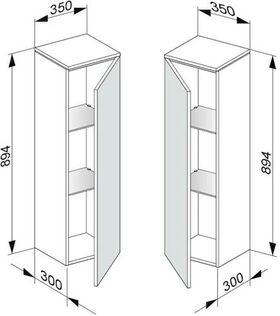 Keuco Mittelschrank EDITION 400 350x894x300mm Ans re we hgl