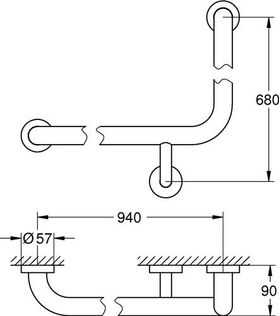 Grohe Wannengriff ESSENTIALS 940x680mm chr