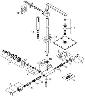 Grohe Du-syst EUPHORIA CUBE SYSTEM 230 m Thermostat-Batt chr