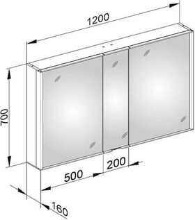 Keuco Spiegelschrank ROYAL MATCH Vorb 1200x700x160mm si-gb-elo A++