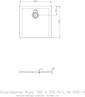 Hoesch Duschwanne S MUNA 700x700x30mm weiß