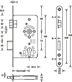 ZT-Einsteckschl.PZW 20/ 65/72/8mm DIN L VA rd Kl 3 Zinkdruckg.SSF