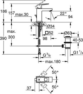 Grohe EH-WTbatt EUROCUBE 1/2Zoll S-Size ha graph gebü