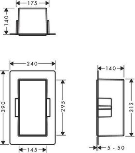 HG Wandnische XtraStoris Minimalistic m offen. Ra 300x150x140mm mattschwarz