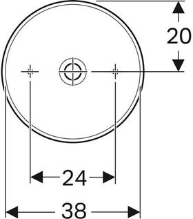 Geberit Aufsatzwaschtisch VariForm rd d= 400 o Hahnloch ohne Überlauf weiß