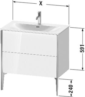 Duravit Waschtischunterbau XVIU 591x810x480mm Prof. Champ ma we s-matt