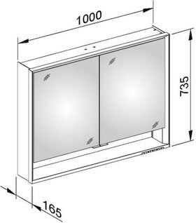 Keuco Spiegelschrank ROYAL LUMOS DALI 1000x735x165mm