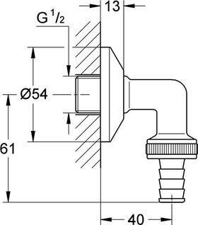 Grohe WAS Schlauchanschlussbogen 1/2" chr