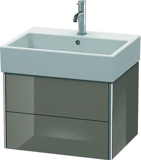 Duravit Waschtischunterbau XSQUARE 397x584x460mm flannel grey hochglanz