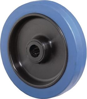 Ersatzrad D.160mm Trgf.300kg Gum.blau Achs-D.20mm Nabenl.60mm BS ROLLEN