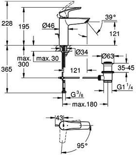 Grohe EH-WTbatt EUROSMART 1/2Zoll M-Size ZAG chr