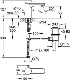 Grohe Selbstschl.-WTB EUROSMART CT m Misch ZAG 1 1/4 chr