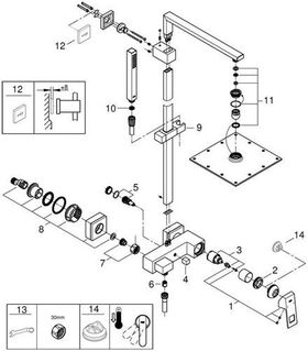 Grohe Du-syst EUPHORIA CUBE SYSTEM 230 m EH-Mischer chr