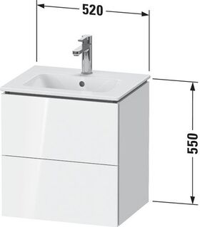 Duravit WTU Compact L-CUBE 500x520x421mm 2 Schubk taupe supermatt