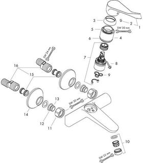 HG Einhebel-Waschtischmischer FOCUS CARE DN 15 AP mit extra langem Griff chrom