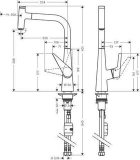 HG Einhebel-Spültischmischer 300 TALIS S DN 15, mit Ausziehauslauf chrom