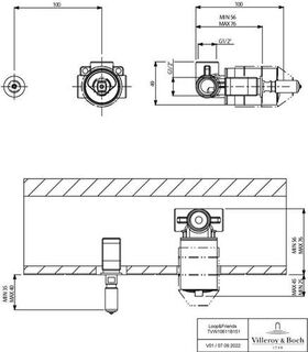 V&B Uni-Einbaukörper LOOP & FRIENDS f UP-Einhebelbatterie 100x100x49mm chr