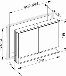 Keuco Spiegelschrank ROYAL LUMOS 1050x735x165mm sil-gebz-elo