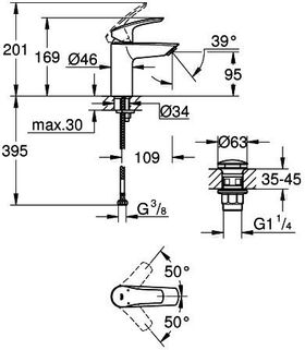 Grohe EH-WTbatt EUROSMART 1/2Zoll S-Size chr