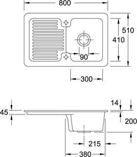 V&B Spüle CONDOR 45 800x510mm Exzent. stone