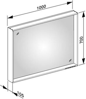 Keuco Lichtspiegel X-LINE 1000x700x105mm cashmere A++