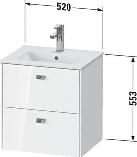 Duravit WT-Unterbau BRIOSO COMPACT 2 Au 553x520x419mm weiß matt Griff chrom